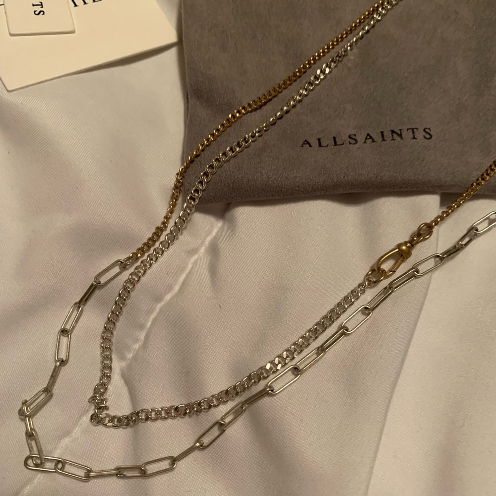 All Saints layered necklace